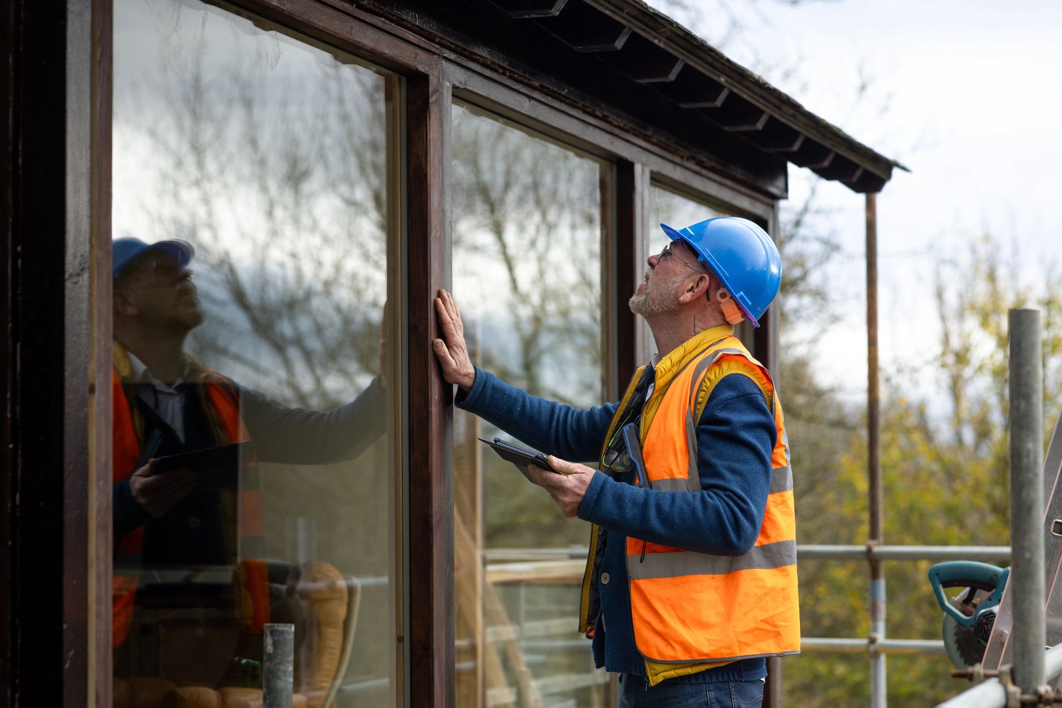Technician performing a property inspection